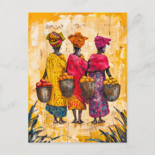 Carte Postale Femmes africaines portant fruits et légumes