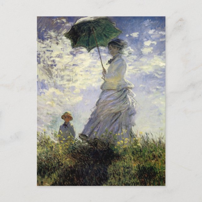 Carte Postale Femmes avec parasol ~ Madame Monet avec son fils (Devant)