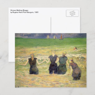 Carte Postale Femmes baignant Dieppe par Paul Gauguin