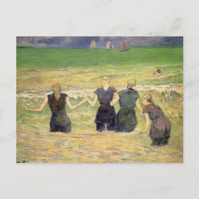 Carte Postale Femmes baignant Dieppe par Paul Gauguin (Devant)