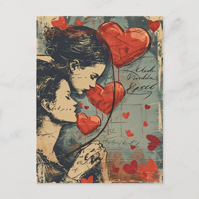 Carte Postale Femmes Couple LGBTQ Saint Valentin (Devant)
