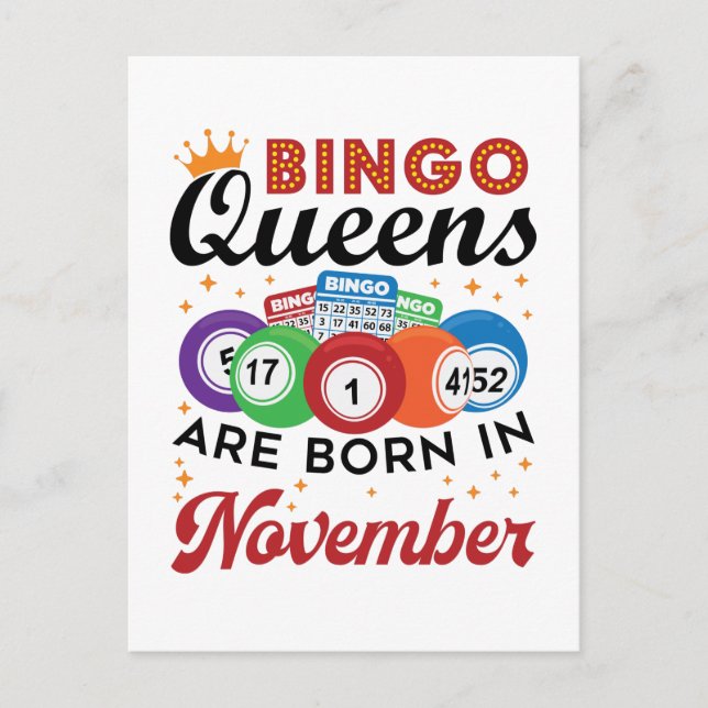 Carte Postale Femmes d'anniversaire de bingo novembre (Devant)
