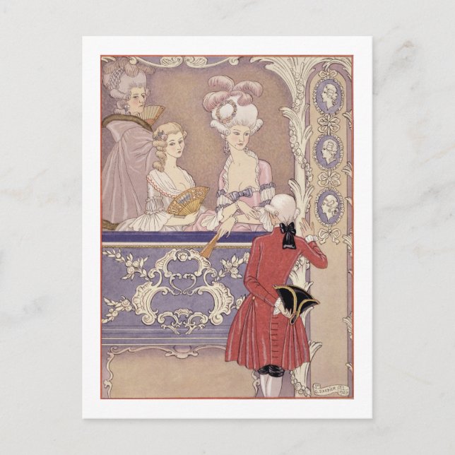 Carte Postale Femmes dans une boîte de théâtre, illustration de  (Devant)