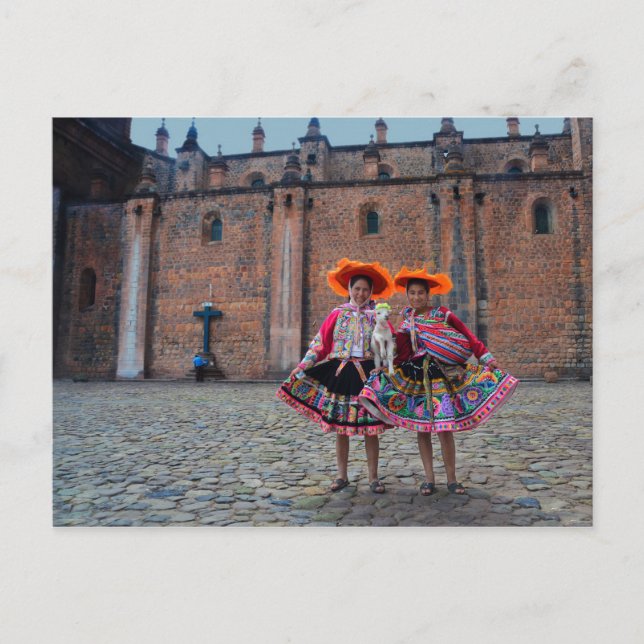 Carte Postale Femmes en vêtements traditionnels, Cusco, Pérou (Devant)
