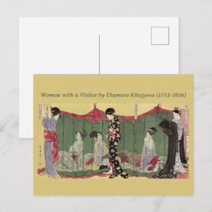 Carte Postale Femmes japonaises d'Utamaro vintage dans un filet 
