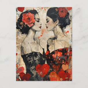 Carte Postale Femmes LGBTQ Saint Valentin