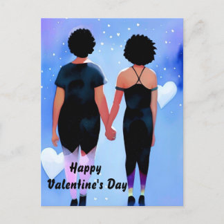 Carte Postale Femmes noires queer couple amoureux Saint Valentin