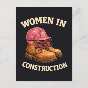 Carte Postale Femmes sur des bottes de travail de construction e