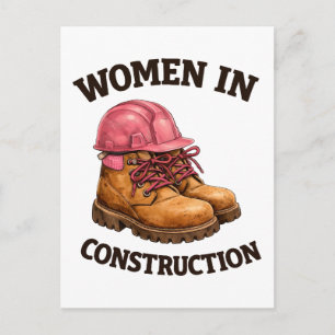 Carte Postale Femmes sur les chantiers de construction en bottes