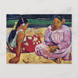 Carte Postale Femmes Tahitiennes Sur La Plage Par Paul Gauguin