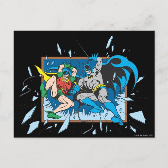 Carte Postale Fenêtre Batman & Robin Shatter (Devant)