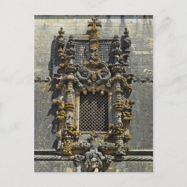 Carte Postale Fenêtre de la Maison de Chapitre à Tomar. Portugal (Devant)