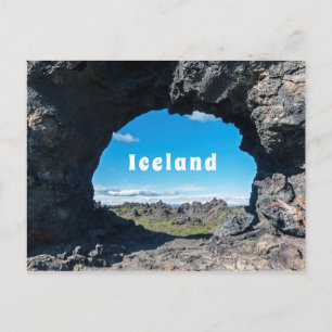 Carte Postale Fenêtre de lave à Dimmuborgir, région de Myvatn -