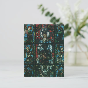 Carte Postale Fenêtre de vitrail d'église religieuse vintage