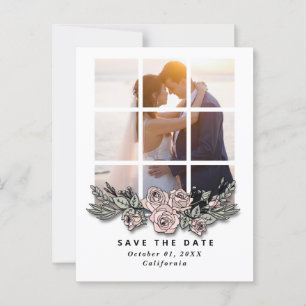 Carte Postale Fenêtre élégante avec mariage d'images Enregistrer