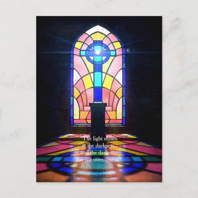 Carte Postale Fenêtre En Verre Vitré Lumière À Travers Une Églis (Devant)