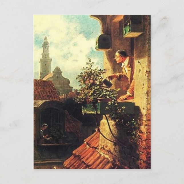 Carte Postale Fenêtre grenier vintage-mobile (Devant)
