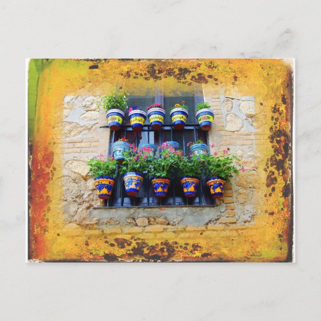 Carte Postale fenêtre méditerranéenne (Devant)