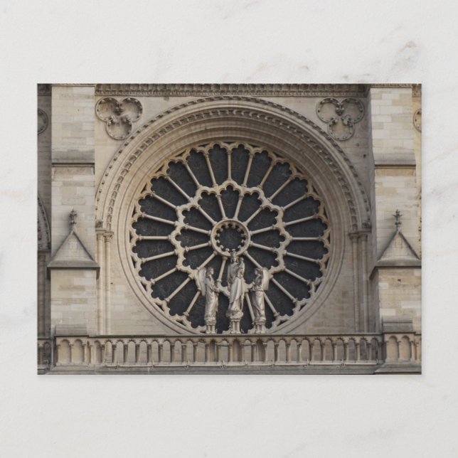 Carte Postale Fenêtre ronde de la façade ouest de la cathédrale  (Devant)
