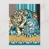 Carte postale Feng Shui White Tiger