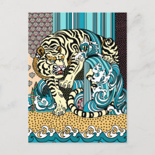 Carte postale Feng Shui White Tiger