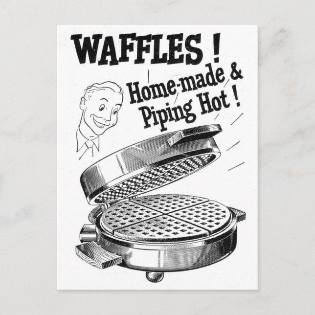 Carte Postale Fer gaufre publicité vintage avec illustration (Devant)