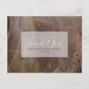 Carte Postale Fer rustique et dentelle Mariage élégant floral