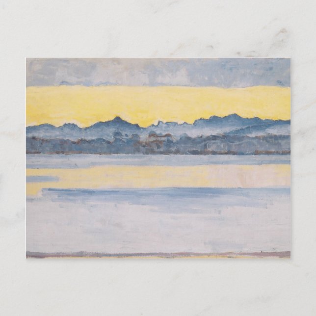 Carte Postale Ferdinand Hodler - Lac Léman avec Mont Blanc (Devant)