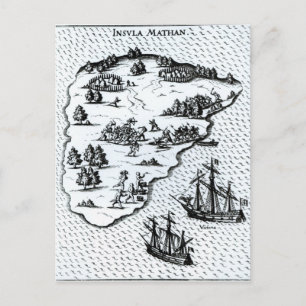 Carte Postale Ferdinand Magellan Combattez les indigènes de l'îl