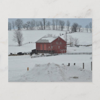 Carte Postale Ferme à granges rouges