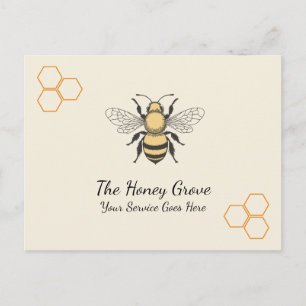 Carte Postale Ferme d'abeilles à miel et de rayons de miel