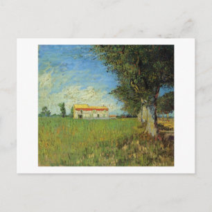 Carte Postale Ferme dans un champ de blé, Vincent van Gogh