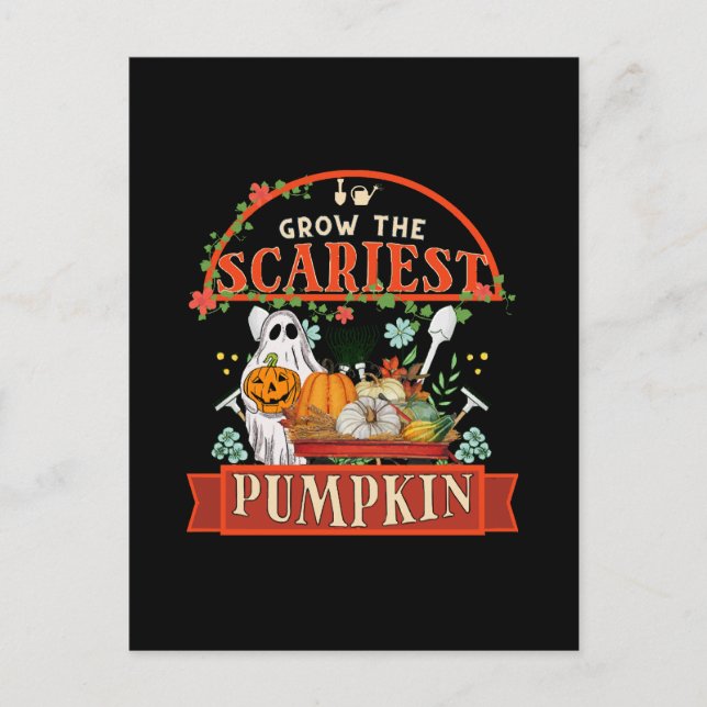 Carte Postale Ferme de citrouilles Halloween (Devant)