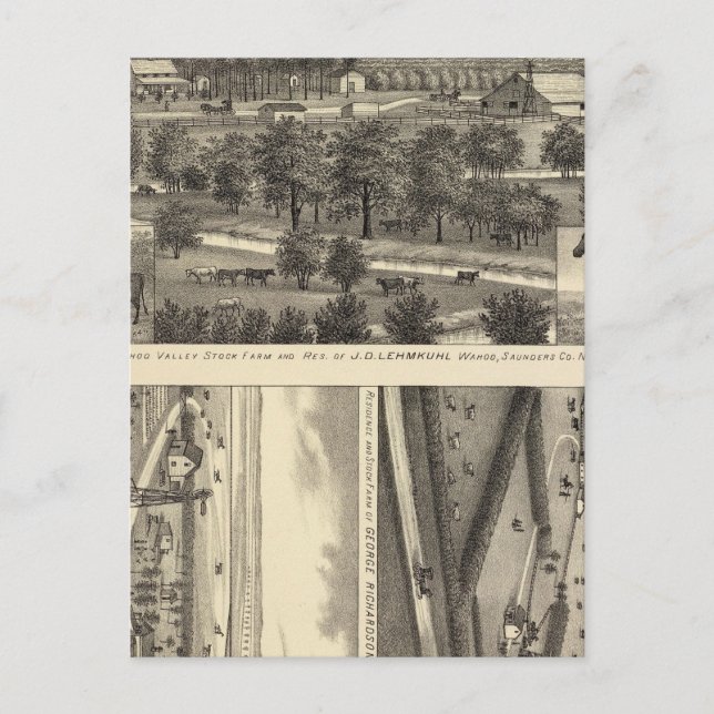 Carte Postale Ferme de Wahoo Valley, Nebraska (Devant)