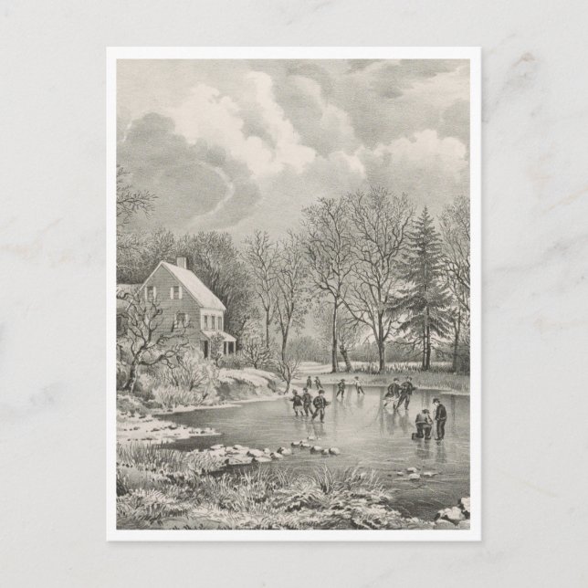 Carte Postale Ferme d'hiver (Devant)