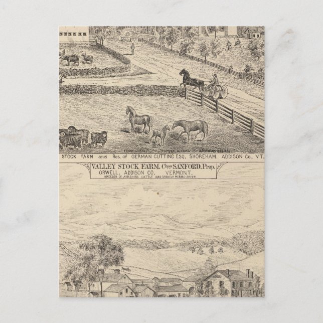 Carte Postale Ferme et résidence stock à Shoreham (Devant)