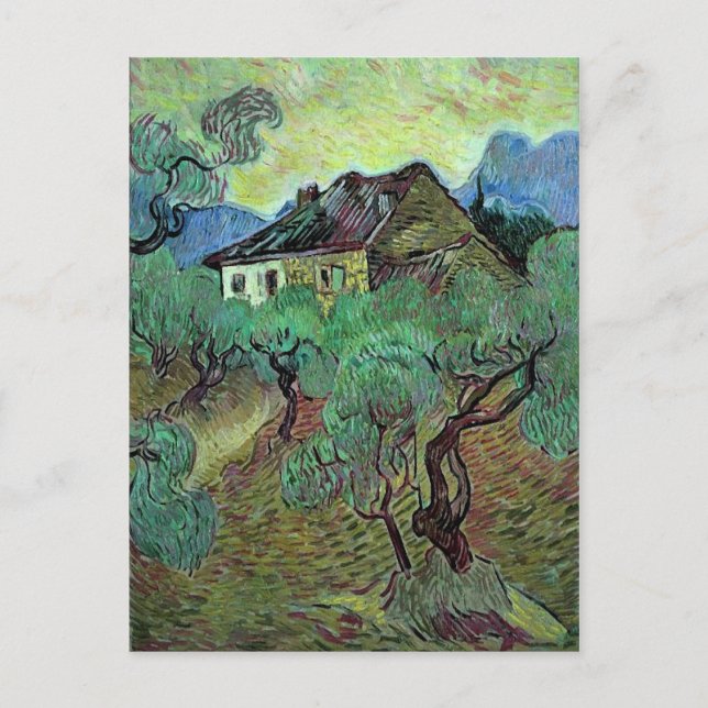Carte Postale Ferme Parmi Oliviers Van Gogh Art (Devant)