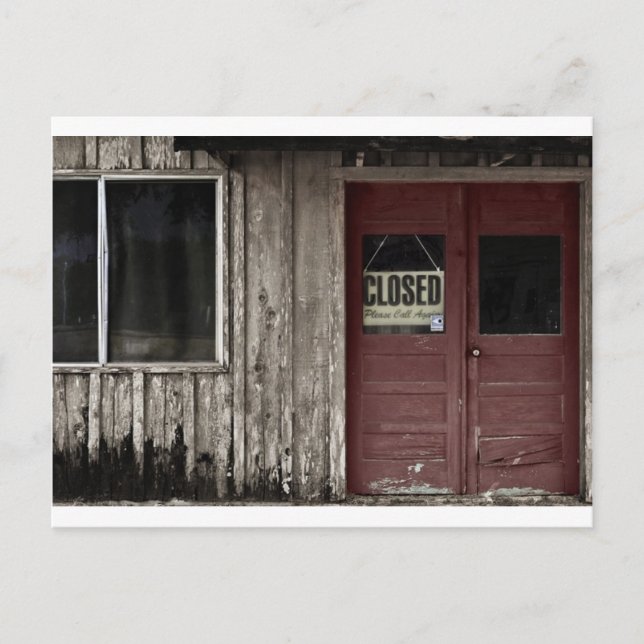 Carte Postale Fermé - Porte rouge ancienne (Devant)