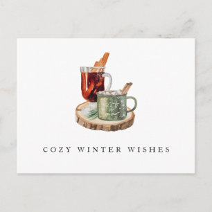 Carte Postale Ferme Rustique Séjour Confort Vœux d'hiver Noël