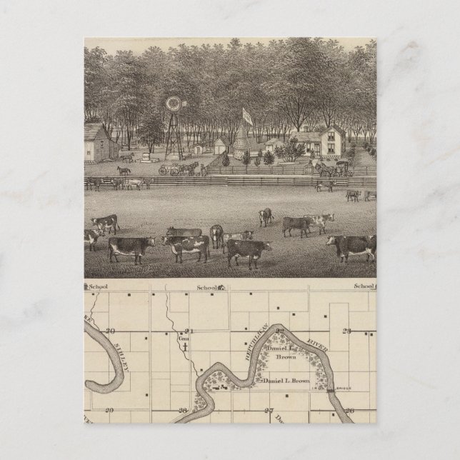 Carte Postale Ferme stock Riverside, NE de Concordia, Kansas (Devant)