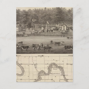 Carte Postale Ferme stock Riverside, NE de Concordia, Kansas