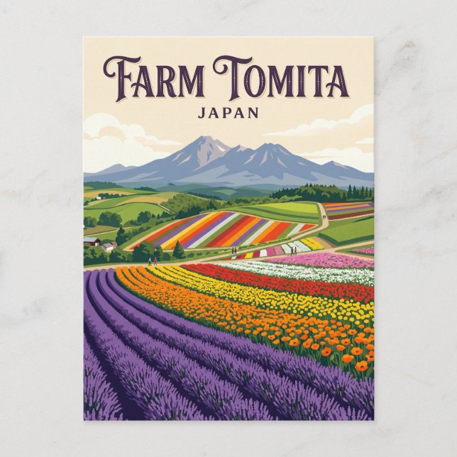 Carte Postale Ferme Tomita Japon (Devant)