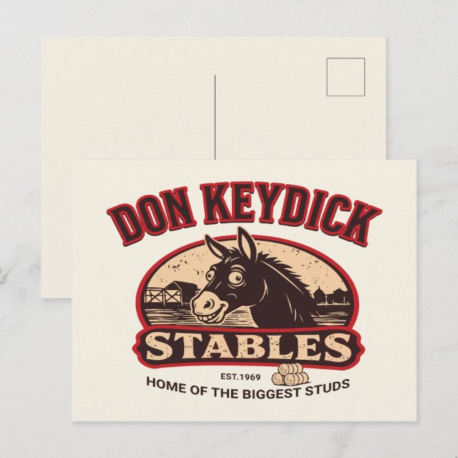 Carte Postale Ferme Vintage Don Keydick Stables (Devant / Derrière)