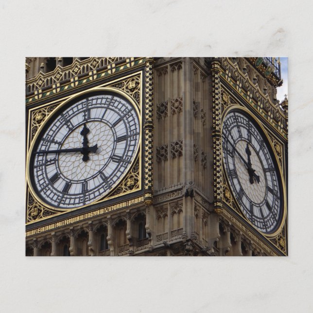 Carte Postale Fermer la tour de l'horloge Big Ben (Devant)