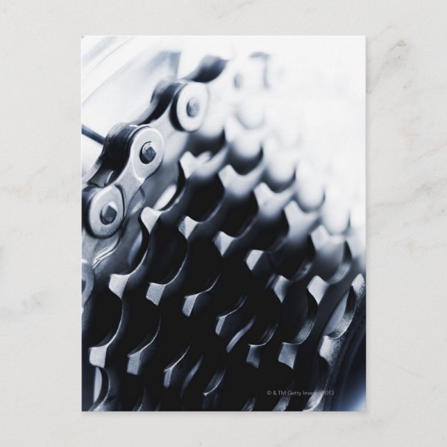 Carte Postale Fermer les engrenages de bicyclettes (Devant)