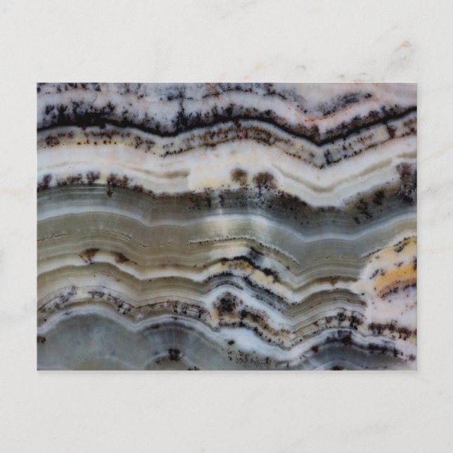 Carte Postale Fermer une dentelle argentée Onyx (Devant)