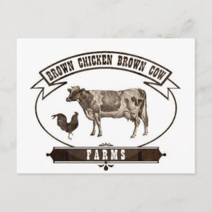 Carte Postale Fermes Brown de poulet Brown