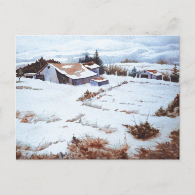 Carte postale "Fermes d'hiver" Road Country (Devant)