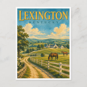 Carte Postale Fermes Équestres de Lexington Kentucky GeoSaga