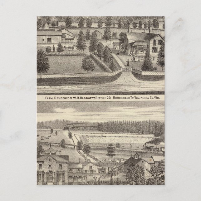 Carte Postale Fermes et résidences de WR Blodgett & GC Daubner (Devant)